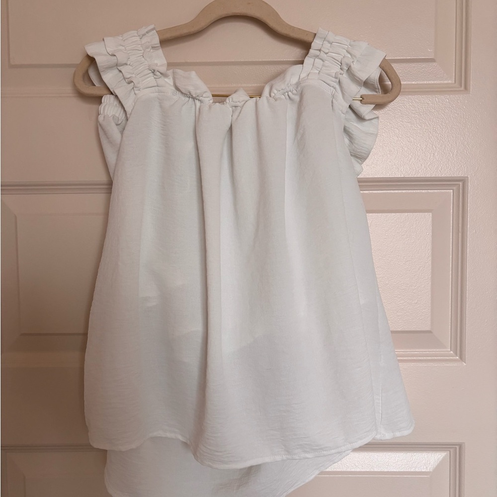 Women's Ruffled White Sleepwear Set